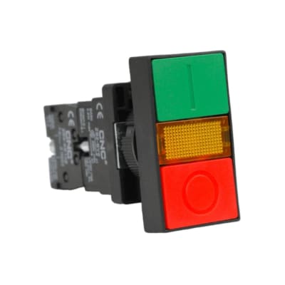 Pulsador Doble Partir/Parar Centro Luminoso 22MM 1NA+1NC - CNC1