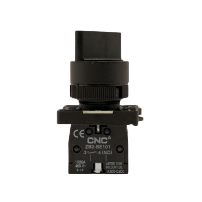 Selector 2 Posiciones Con Retorno 10A 1NO + 1NC 22MM - CNC1