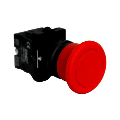 Pulsador Parada de Emergencia Con Retención 22MM 1NC+1NO Hongo 40MM1