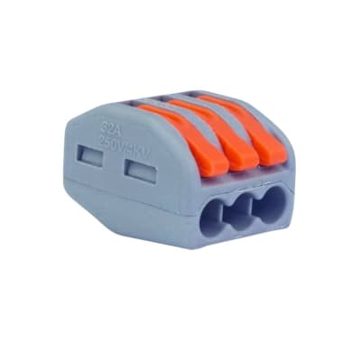 Conector Rapido Clip Wago 0.8-4mm2 32A 3 Vías (100un)1