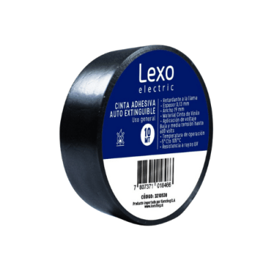 Huincha Aisladora Negra 19mmx10mtx0.13mm - Lexo1