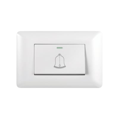 Interruptor Pulsador Timbre Teclon Emb. 10A 250V Blanco - Want1