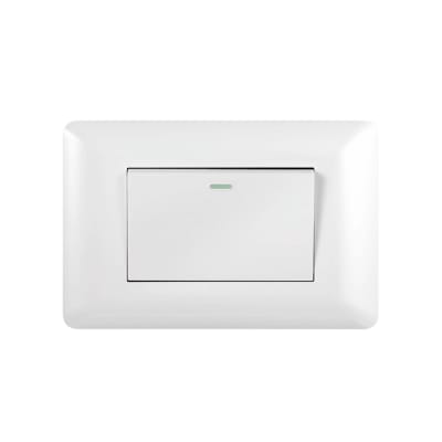 Interruptor Simple Emb. 9/24 Teclon 10A 250V Blanco - Want1