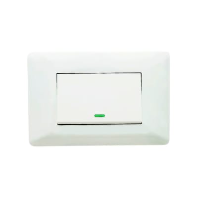 Interruptor Simple Emb. 9/24 Teclon 10A 250V Blanco - Want1
