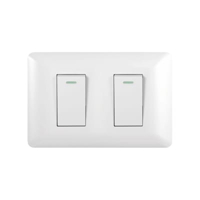 Interruptor Doble Emb. 9/15 10A 250V Blanco - Want1