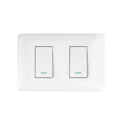 Interruptor Doble Emb. 9/24 10A 250V Blanco - Want1