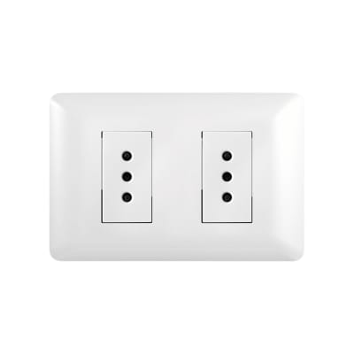 Enchufe Doble Emb. 10A 250V Blanco - Want1