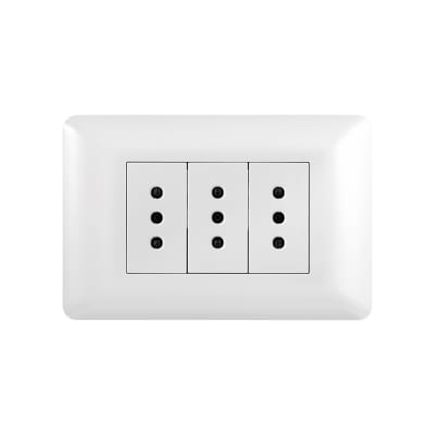 Enchufe Triple Emb. 10A 250V Blanco - Want1