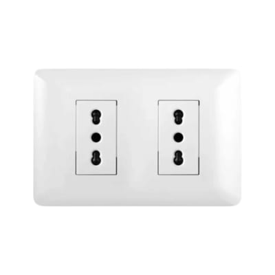 Enchufe Doble Emb. 10/16A 250V Blanco - Want1