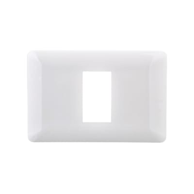 Placa Tapa 1 modulo Color Blanco + Soporte - Want1