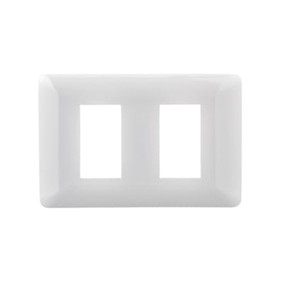 Placa Tapa 2 modulos Color Blanco + Soporte - Want1