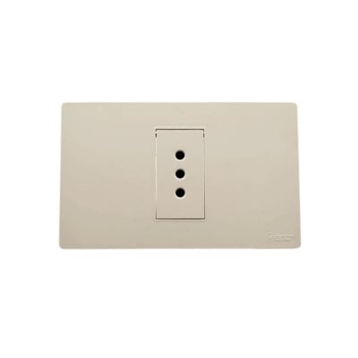 Enchufe Simple Emb. 10A 250V Blanco Base Metalica - Want1