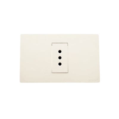 Enchufe Simple Emb. 10A 250V Blanco Base Metalica - Want1