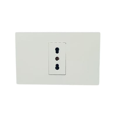 Enchufe Simple Emb. 10/16A 250V Blanco Base Metalica - Wantt1
