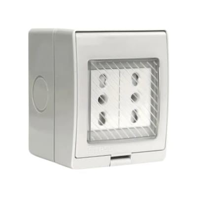 Hidrobox Interperie con Enchufe Doble 10/16A 250V IP55 Want1