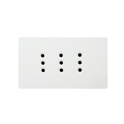 Enchufe Triple Plano Puenteado Emb. 10A 250V Blanco Base Metalica - Want1