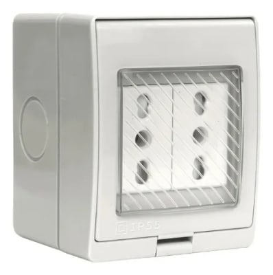 Hidrobox Interperie con Enchufe Doble 10/16A 250V IP55 Vellmax1