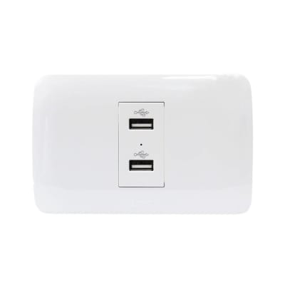 Enchufe Toma Doble USB Emb. 5V C.C. 1100MA Blanco Lexo1