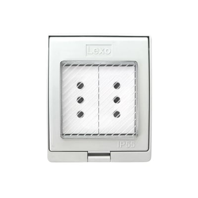Caja Hidrobox Interperie con Tomacorriente Doble 10A 250V IP55 - Lexo1