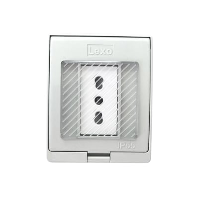Hidrobox Interperie con Enchufe Simple 10/16A 250V IP55 Lexo1