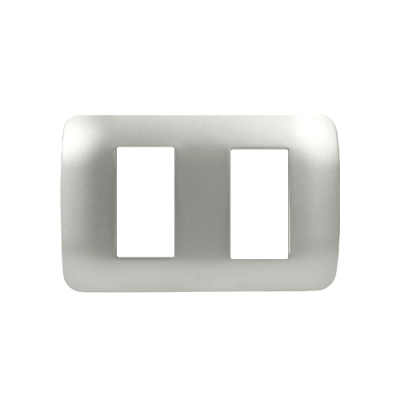 Placa Tapa 2 Modulos Color Plata - Lexo1