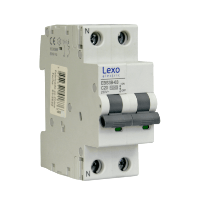 Int. Automatico Lexo Omnipolar 2x20A 10KA Curva C1