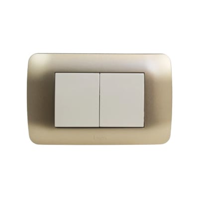Interruptor Doble Emb. 9/15 Teclones 35,6MM 10A 250V Beige/Titanio Lexo1