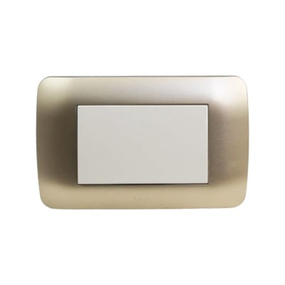 Interruptor Emb. 9/24 Teclon 73MM 10A 250V Mod. Beige Placa Titanio Lexo1