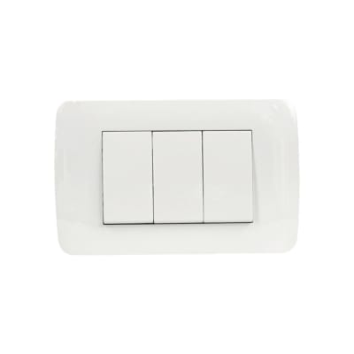 Interruptor Triple Emb. 9/32 10A 250V Blanco - Lexo1