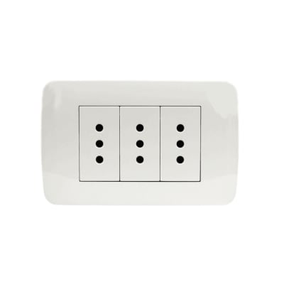 Enchufe Triple Emb. 10A 250V Blanco - Lexo1