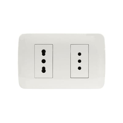 Enchufe Doble Emb. 10A + 10/16A 250V Blanco - Lexo1