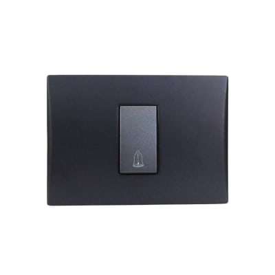 Interruptor Pulsador Timbre Emb. 10A 250V Negro Linea Andes Lexo1