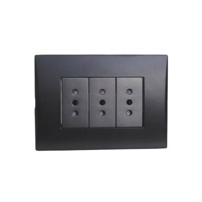 Enchufe Triple Emb. 10A 250V Negro Linea Andes Lexo1