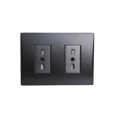 Enchufe Doble Emb. 10/16A 250V Negro Linea Andes Lexo1