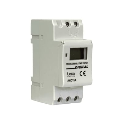 Timer Interruptor Digital 15A 220V Reserva de Func. de 150 Hrs - Lexo1
