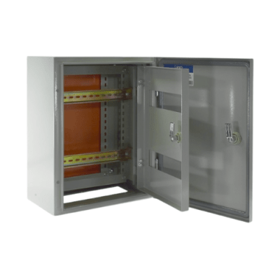 Gabinete Tablero Metalico 400x300x200 C/Chasis 24Mod IP65 Ral 70321