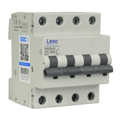 Int. Automatico Lexo 4x25A 10KA Curva C1