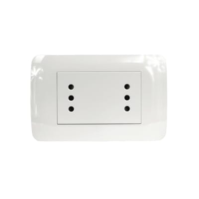 Enchufe Doble Puenteado Emb. 10A 250V Blanco Lexo2