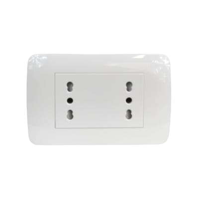 Enchufe Doble Puenteado Emb. 10/16A 250V Blanco Lexo1