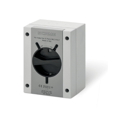 Int. de maniobra Rotatorio 20A 3 Polos Serie Isolators IP65 105X150X82mm - Scame1