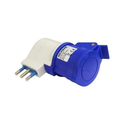 Enchufe Adaptador Ind. IP20 - de 16A 250V a Toma 2P+T (Domiciliario a Industrial) - Scame1