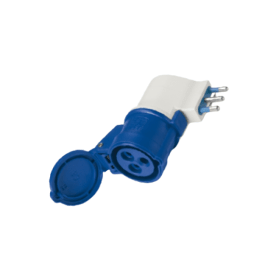 Enchufe Adaptador Ind. IP20 - de 16A 250V a Toma 2P+T (Domiciliario a Industrial) - Scame1