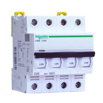 Int. Automatico Schneider IC60N - 4x25A 10KA C Acti9 A9F774251