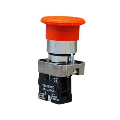 Pulsador Parada de Emergencia Con Retención 22MM 1NC Hongo 40MM1