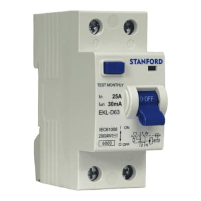 Int. Diferencial Stanford 2x25A 30mA Clase AC1