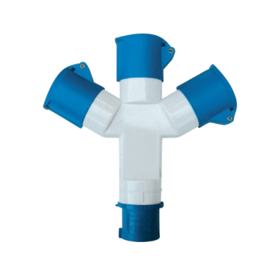 Enchufe Ind. Derivacion 3 Hembras 2P+T 16A 250V IP44 (Pulpo)1