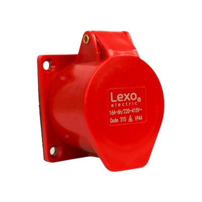 Enchufe Ind. Hembra Embutida 3P+N+T 16A 380V IP44 - Lexo1