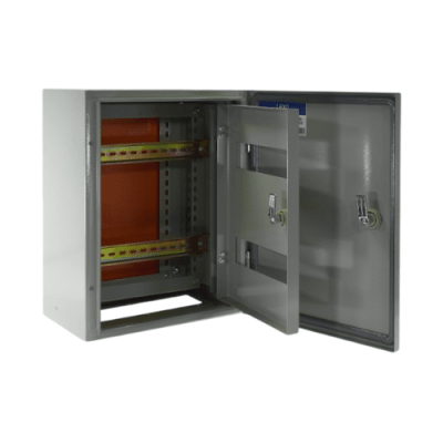 Gabinete Tablero Metalico 400x300x200mm C/Chasis 24Mod IP65 Ral 70321