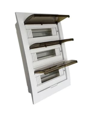 Tablero Plastico 36 Modulos Embutido Tapa Humo - DRL1