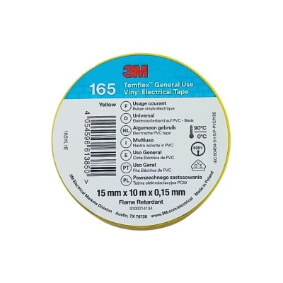 Huincha Aisladora 3M Amarillo 15mmx10mtx0.15mm1